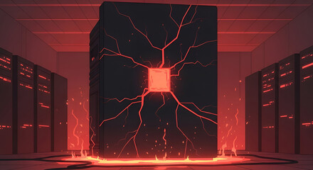 The Data Core A Visualization of Overload in Digital Information Processing Technology