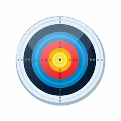 Cible multicolore, circulaire, isol&eacute; sur fond blanc