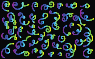 Bright Rainbow Gradient Lines & Fluid Shapes | Creative Abstract Linework Doodle Set for Trendy Designs and Backgrounds&rdquo;