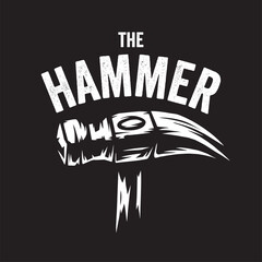 Vintage illustration logo of a hammer