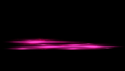 Pink neon light effect for overlapping. Linear source of pink lights, lens flare effect.