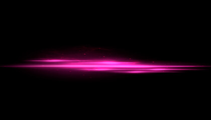 Pink neon light effect for overlapping. Linear source of pink lights, lens flare effect.