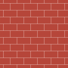 Brick wall pattern illustration, red brick texture, construction background icon, masonry structure symbol for design projects