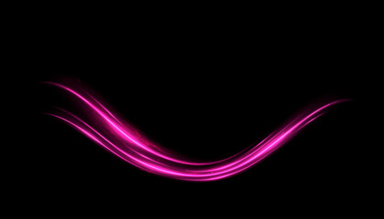 Pink neon light effect for overlapping. Linear source of pink lights, lens flare effect.