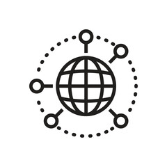 vector line icon design of international global business branch.