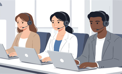 Fototapeta premium Business team working in office to be a call center service