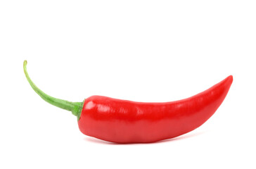 Fresh red chili pepper stacked together. isolated on white background.