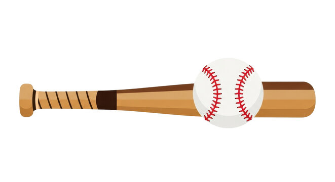 Baseball bat and ball for game isolated PNG with Transparent Background