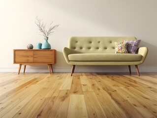 Minimalist Apartment Interior with Wooden Floor Details