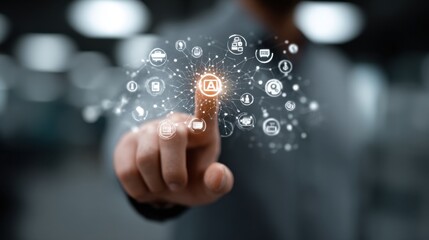 Cloud computing and Ai concept. digital transformation, change management, the internet of things, new technology and business process strategy