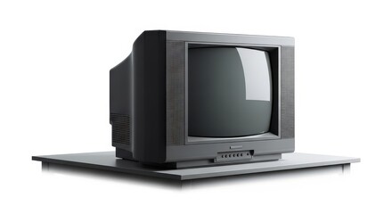 Vintage cathode ray tube television set, a symbol of classic electronic entertainment and media consumption from a bygone era, isolated on a white background