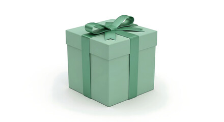 Obraz premium A beautifully wrapped gift box with a striped pattern and a satin ribbon bow presented isolated on white background