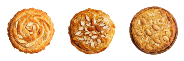 Delicious pastry treats on transparent background gourmet food photography studio setup