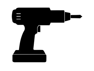 drill machine black silhouette vector,drill machine icon