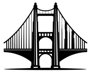 golden gate  black silhouette vector,golden gate   icon