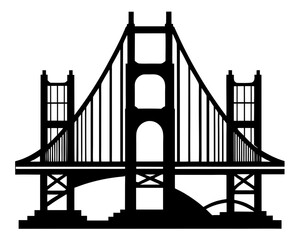 golden gate  black silhouette vector,golden gate   icon