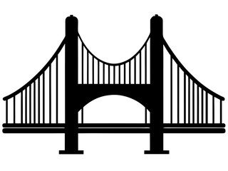 golden gate  black silhouette vector,golden gate   icon