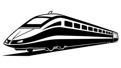 high speed train   black silhouette vector,Bullet Train icon