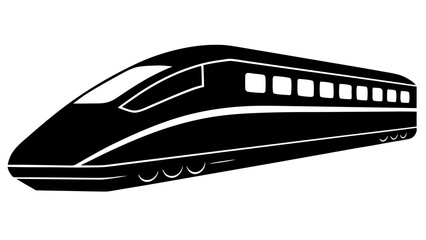 high speed train   black silhouette vector,Bullet Train icon