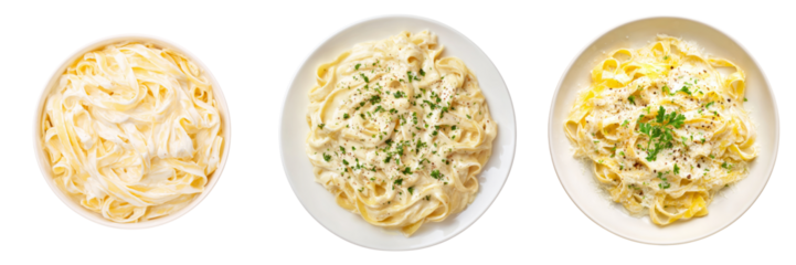 Delicious fettuccine alfredo pasta with transparent background culinary delight food photography