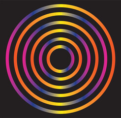 Abstract Circle Background with Colorful Round Shapes and Gradient Rings