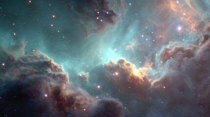 Fototapeta premium Cosmic nebula with stars and light