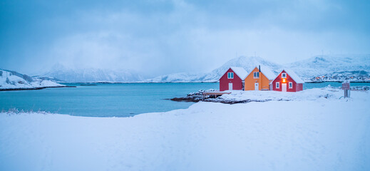 Beautiful island of Summary, Norway, in winter © naturenow