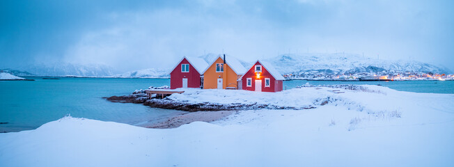 Beautiful island of Summary, Norway, in winter © naturenow