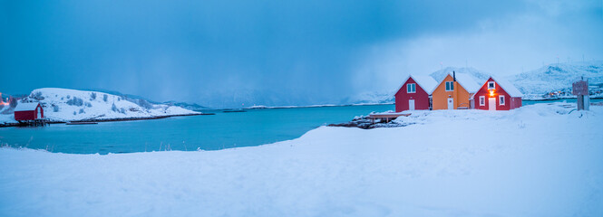 Beautiful island of Summary, Norway, in winter © naturenow