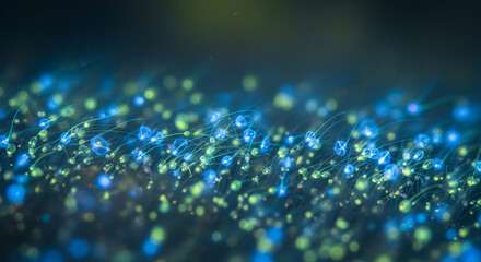 Dynamic blue and green light trails create a mesmerizing pattern, perfect for tech, energy, or futuristic designs, bringing a sense of innovation and wonder