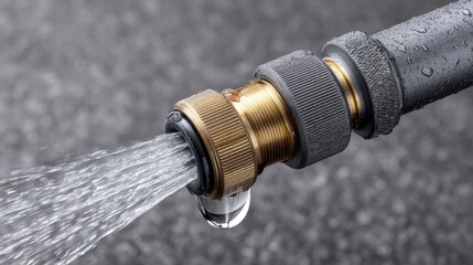 Innovative water jet system cuts with intense pressure in factory process high-tech machine closeup industrial environment