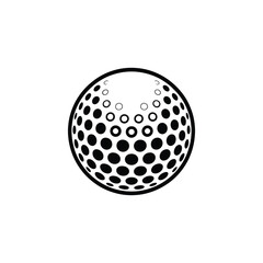 Stylized golf ball icon for sports, game, and recreation design.