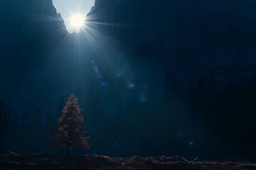 Enigmatic Figure Bathed in Striking Celestial Light