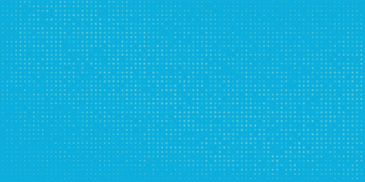 Colorful pixel mosaic pattern on a vibrant blue background, featuring an abstract digital texture of small squares in yellow, green.