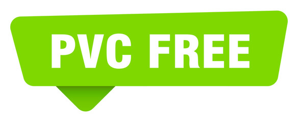 pvc free green sign isolated on transpatent background. pvc free sticker