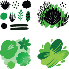 Soft edges imperfect hand painted shapes nature inspired vector elements