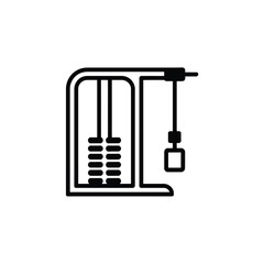 Outline icon of gym cable machine for fitness and workout training