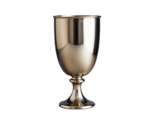 Polished Silver Goblet on Transparent Background