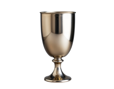 Polished Silver Goblet on Transparent Background