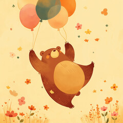 Przyjazny miś - ilustracja dla dzieci