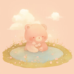 Przyjazny miś - ilustracja dla dzieci