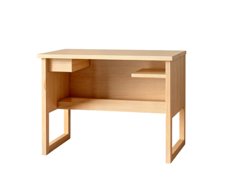 Simple Wooden Desk with Drawer and Shelf