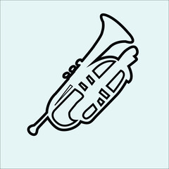Cornet  black and white clipart 