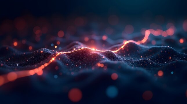 Experience a dynamic flow of energy with this stunning abstract digital landscape background design