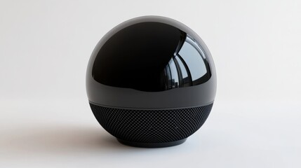 3D render of smart speaker with AI assistant feature, isolated on white background