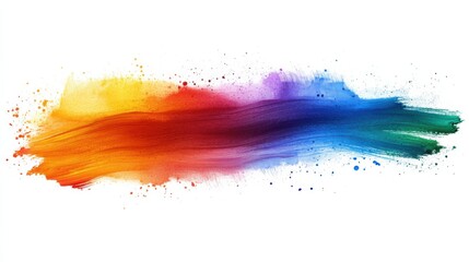 abstract rainbow brush stroke frame, clean vector, white background