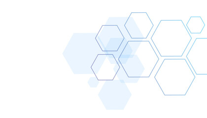 white and blue technology hexagonal abstract background.
