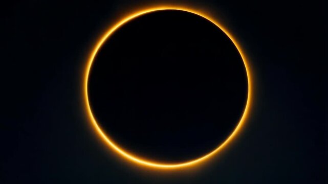 Striking total solar eclipse with a bright orange ring around a dark moon in black space.