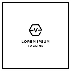 ev or ve hexagon logo