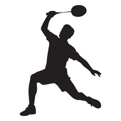 Badminton Player icon vector silhouette